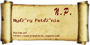 Nyáry Petúnia névjegykártya