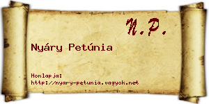 Nyáry Petúnia névjegykártya